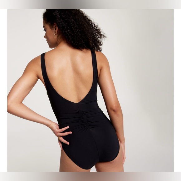 CALIA Women’s Ruched One Piece Swimsuit in Black - Picture 3 of 14